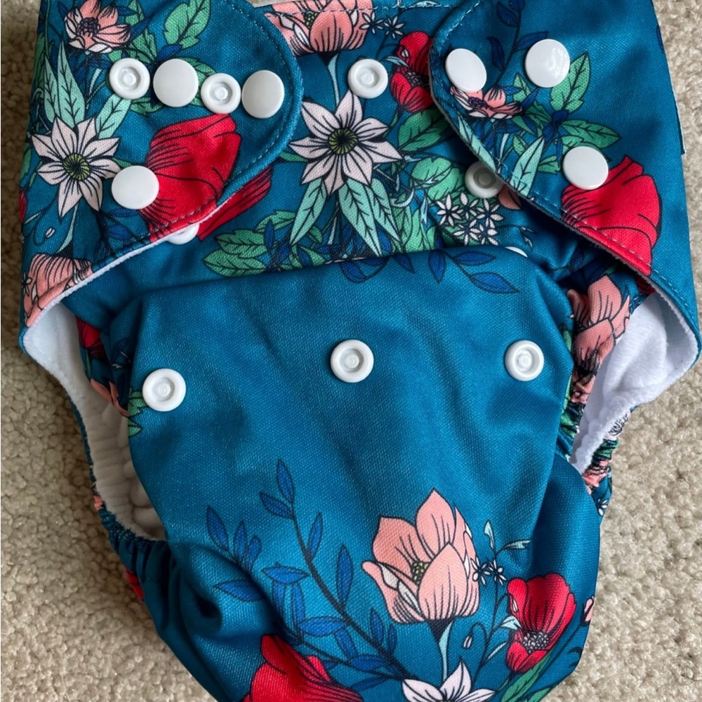 Floral Blue Cloth Diaper